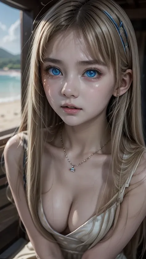 Highest quality、Highest quality、masterpiece、Beauty、blue eyes,small chest,masterpiece,best quality,dutch angle,Ultra detailed,8K,realistic,ultra detailed,highly detailed,physics-based rendering,cinematic lighting,1girls,,naked,crying,pussy, cum,long hair,na...