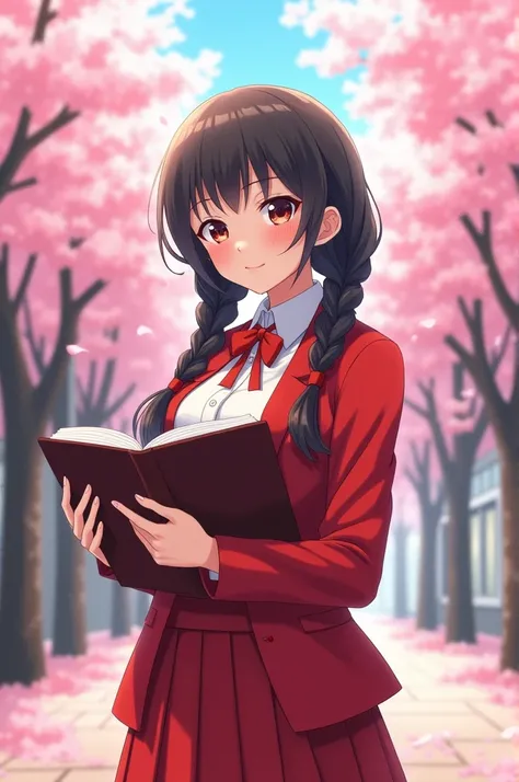 Japanese red school uniform 