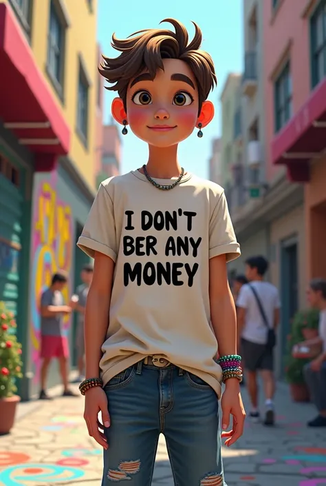 T-shirt with the words I don&#39;t have any money printed on it 