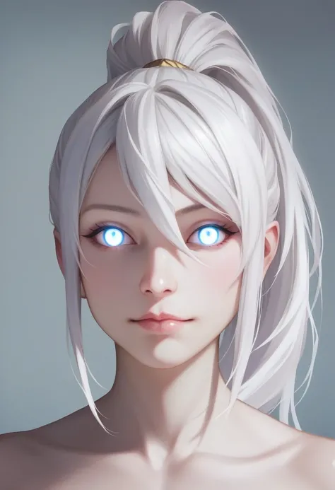 Highest quality、8K masterpiece、Ultra-high resolution、(Photorealistic:1.3)、RAW Photos、1 person、Silvery white hair、ponytail、Glowing Skin、1 personの超美人女子大生、((Ultra-Realistic Details))、Portrait、Global Illumination、Shadow、Octane Rendering、In 8K、Super sharp、Very ...