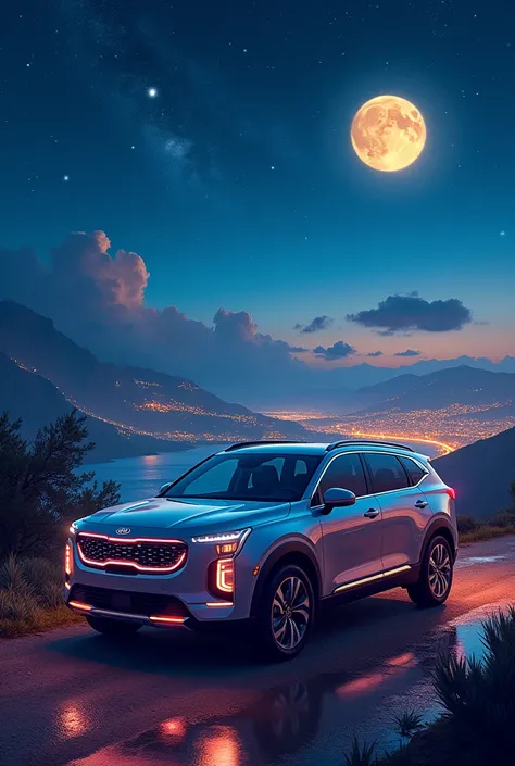 kid dreams with a modern KIA SUV




