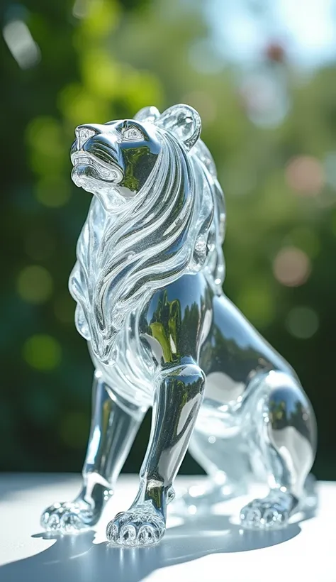  images of  beautiful 
transparent glass obstract lion 