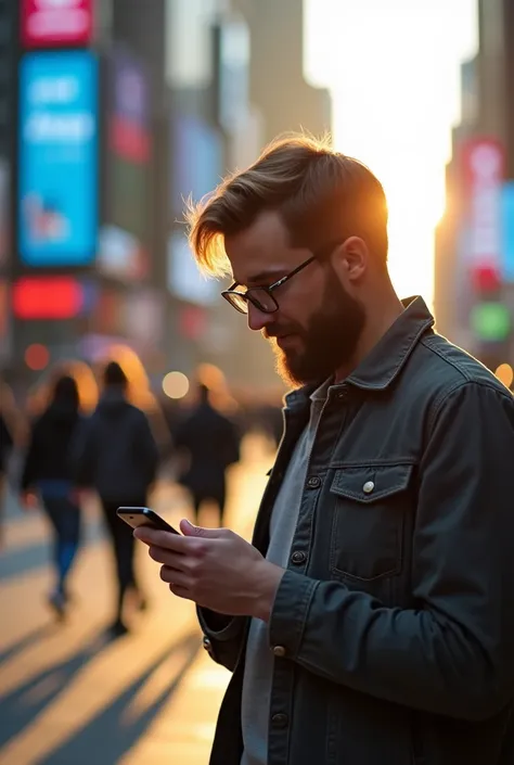 Man using a smartphone
