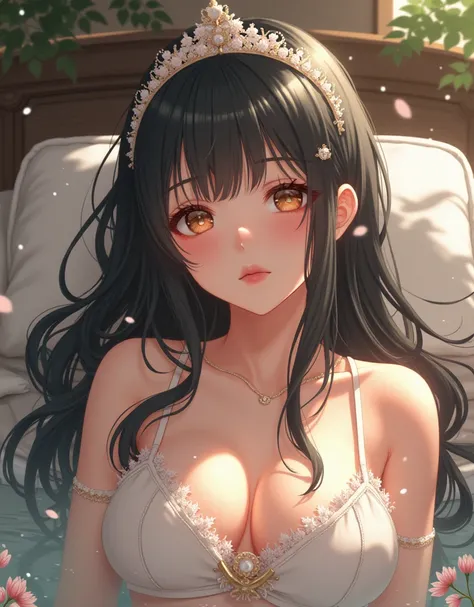 {{{{{3,318 trillion pixels high resolution, nsfw, Realistic scenery and lovely Japanese girl who is moaning madly in a Cylindrical crystal flower herbarium filled with female hormones oil and soaking her, thicken the lips look pretty, Boobs are fluffy and ...