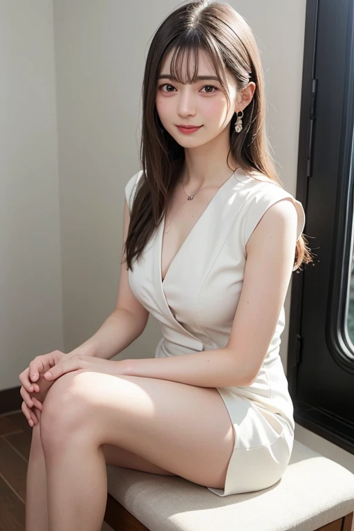 one girl, (((smile)))、Beautiful breasts、Brown eyes, ((Gal Hairstyles)) blonde, girl, (Eye and facial details:1.0), break, (masterpiece, Highest quality, Very detailed, Detailed face, 8k)、((Upper Body))、(masterpiece:1.3), High resolution, Very detailedな, 非常...