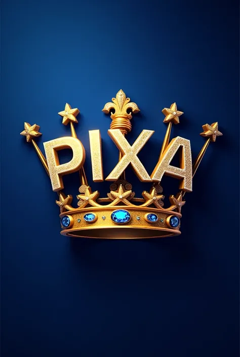 Typography: PIXA TUDO written in a golden crown . name: PIXA TUDO like a logo