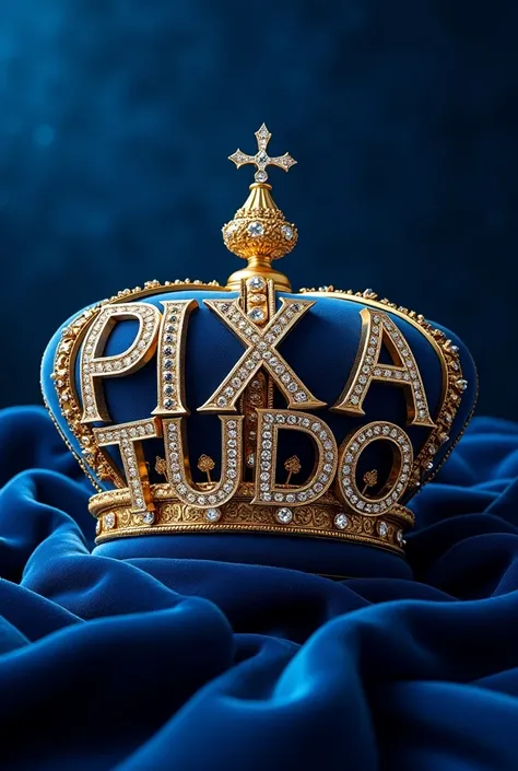 Typography: PIXA TUDO written in a golden crown . name: PIXA TUDO like a logo