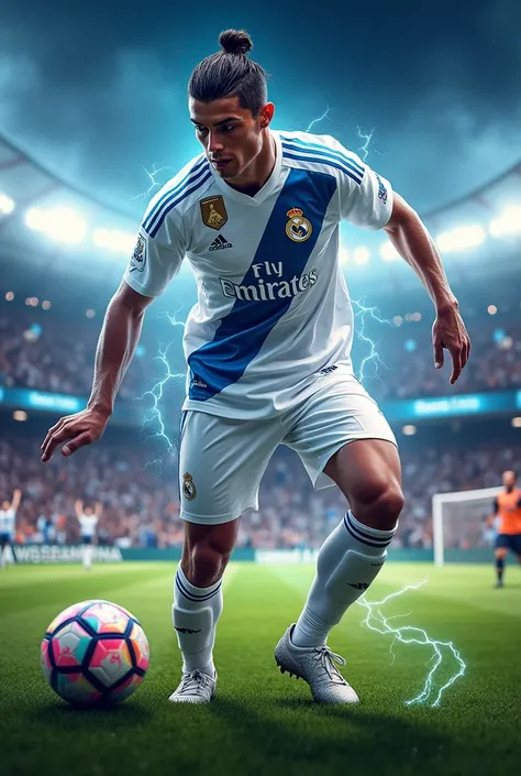 cr7 weared madrid jersy with electric eye inprime version 