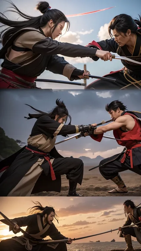 Miyamoto Musashi and Sa々Kojiro Ki is dueling on Ganryu Island。Immersive and fierce battles。