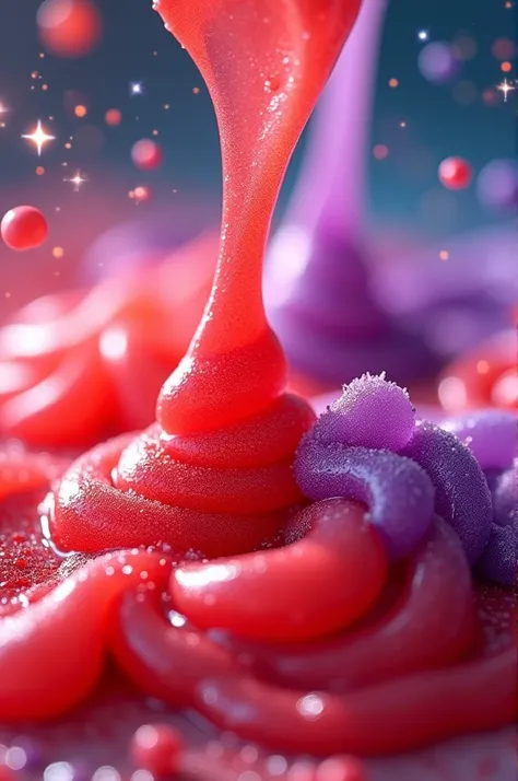 An image to sell red and purple slime