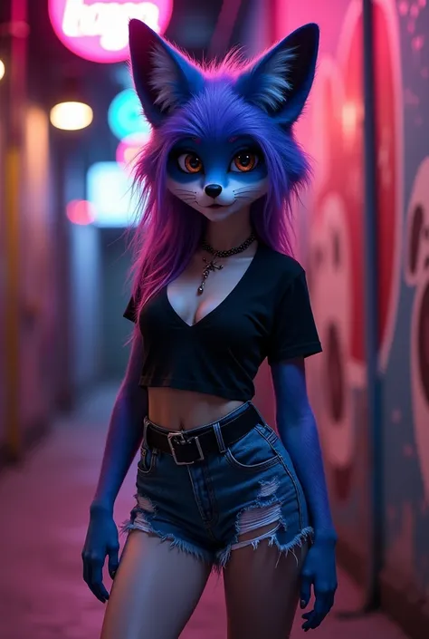 Sexy furry emo fox  with big boobs