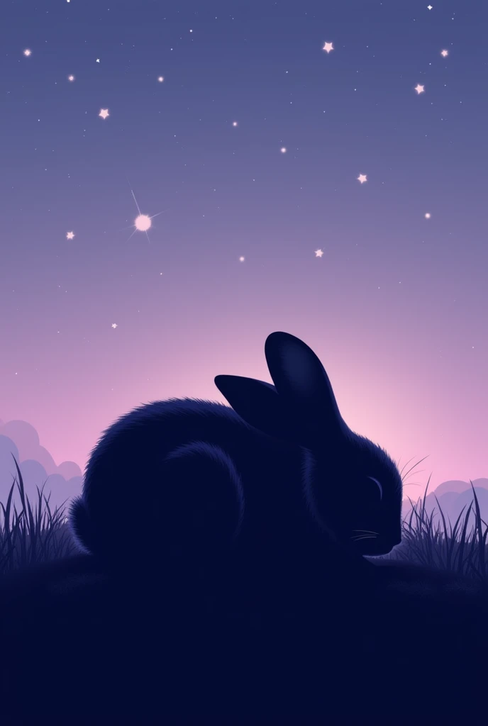 Generates the silhouette of a sleeping rabbit 