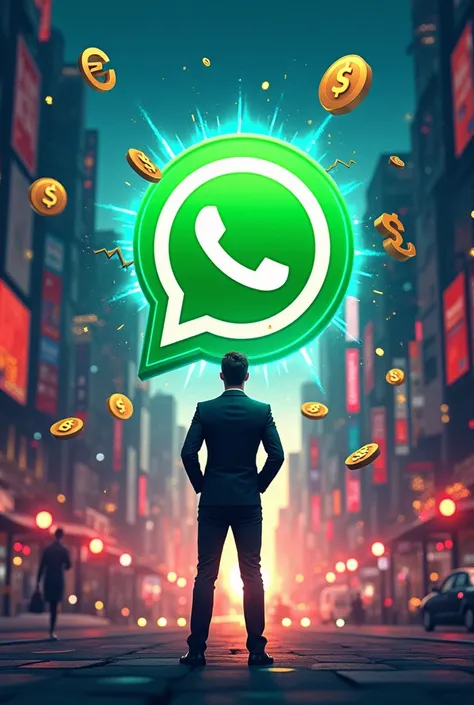 WhatsApp logo with a trading theme
