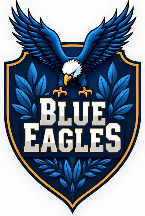 Make a football shield with the name Blue Eagles 