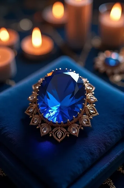 Deep blue precious stone