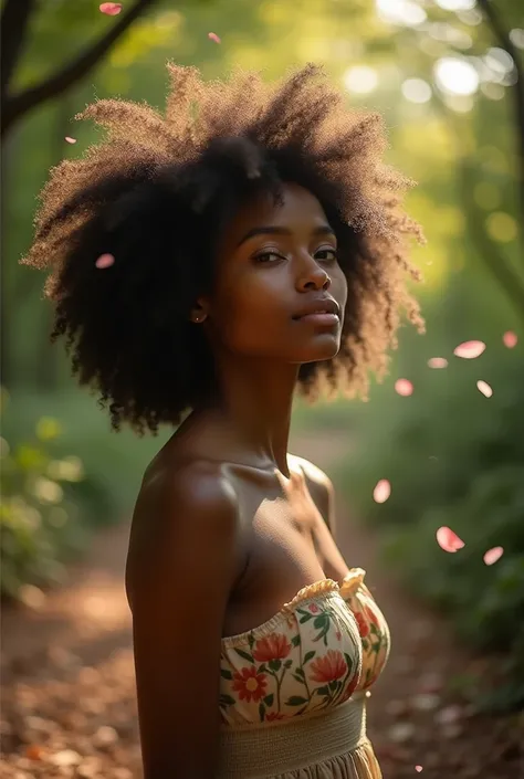 A beautiful 24 years old black girl naked with afro hair