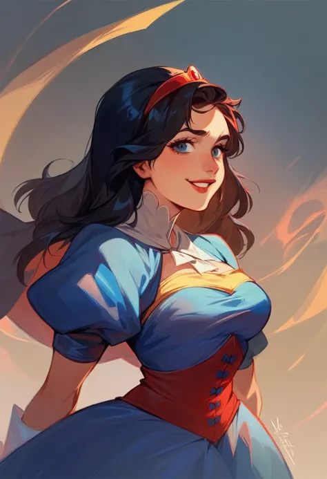 disney princess snow white, smiling , whole body