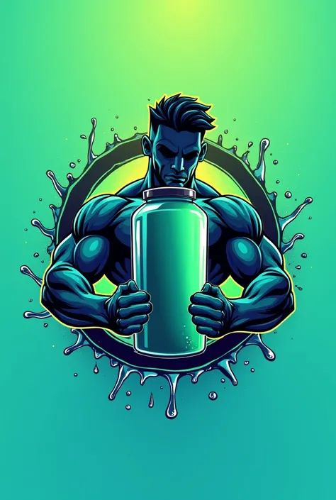 a logo about protein shot to gain liquid muscle mass
