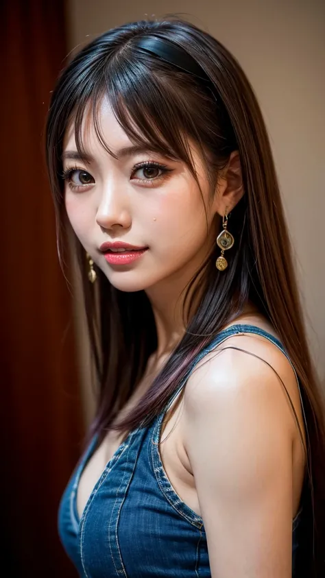 Highest quality, Tabletop, Ultra-high resolution, (Realistic:1.4), (Japanese Idols),RAW Photos, one person&#39;s, night,Detailed skin,Blurred cityscape of South Korea,,Blonde, (Pink inner hair:1.3),Glossy Lips,smile,(Model pose:1.2),21 years old,Beautiful ...