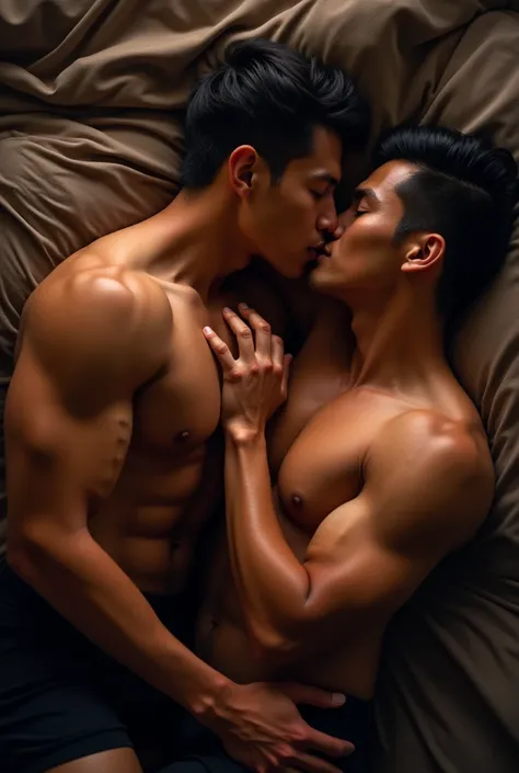 naked man , Asian guy ,2 people,  Lie on your back. , Lick the body ,5-man muscle , hug and kiss , big penis, See Dongkachut., Thrilling
