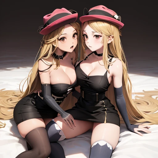 ((having hot lesbian sex in the bedroom. They are kissing, fondling, licking and with so much passion, these brunettes are so damn hot.)),thicc,(masterpiece, best quality:1.4), absurdres, highres, ultra detailed, beautiful, (secretary), (perfect face, deta...