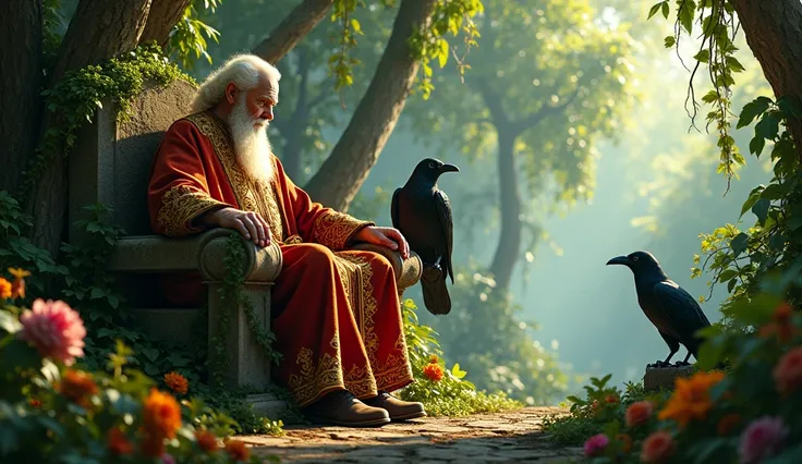 The king listened to the crow and got lost in thought in Jungle 