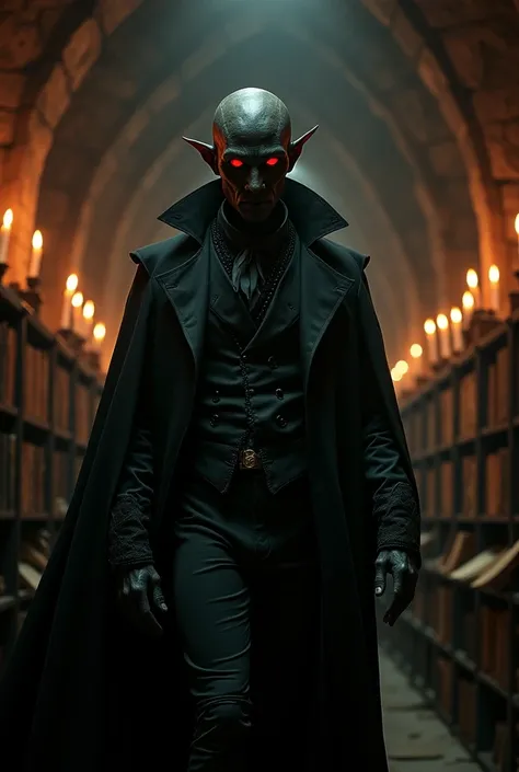 a dark-skinned Nosferatu vampire 