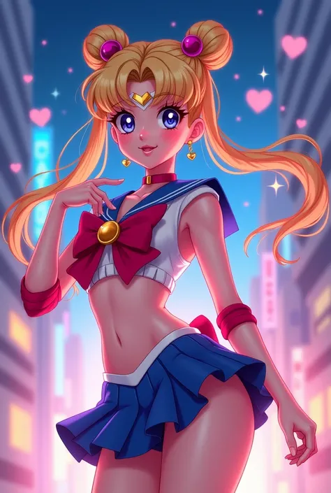 Create digital illustration of Sailor Moon ecchi