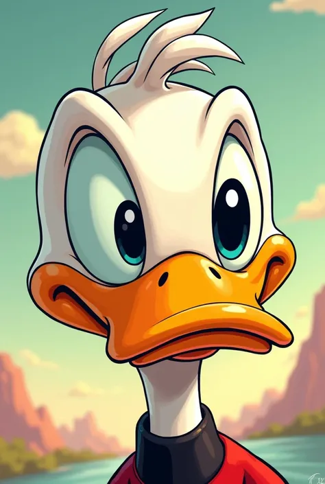 Cuphead style duck drawing, just the face, 2d, duck style, model logo