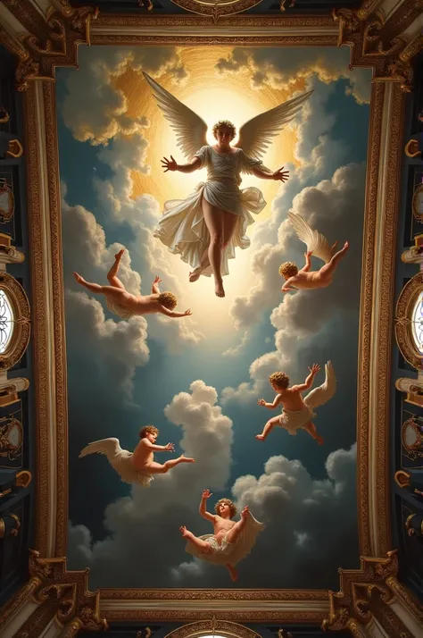 Baroque painting on the ceiling of the cathedral