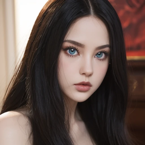 full body masterpiece, ultra realistic, 16k, high quality, incredibly detailed, dream aesthetic, dream atmosphere, cinematic, (sharp focus : 1.5), (photorealistic : 1.3), gothic (Gorgeous gothic girl), Liz Vicius, defined jaw, square face, wonderful gothic...