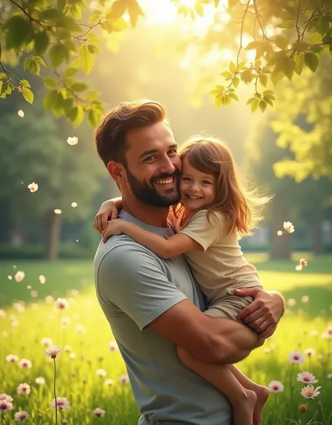 Father and daughter hugging