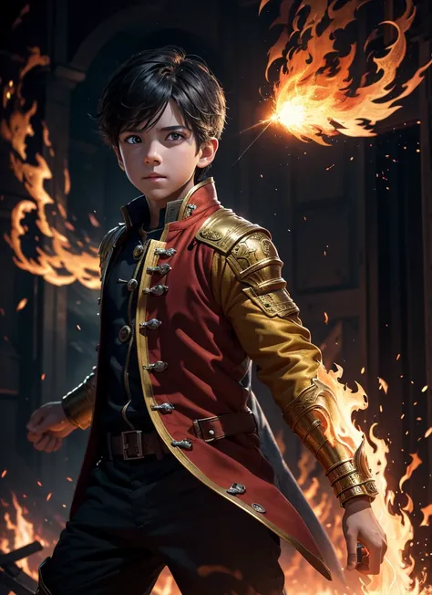 Youve provided an excellent description of the boy with fire powers in the world of Teyvat. Ill do my best to add more details, focusing on best quality, highres, ultra-detailed, (realistic 1.37), vivid colors, physically-based rendering, HDR, UHD, and stu...