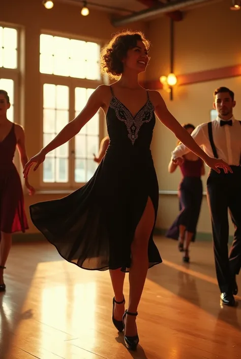 Classic jazz dancers at the dance studio photo 