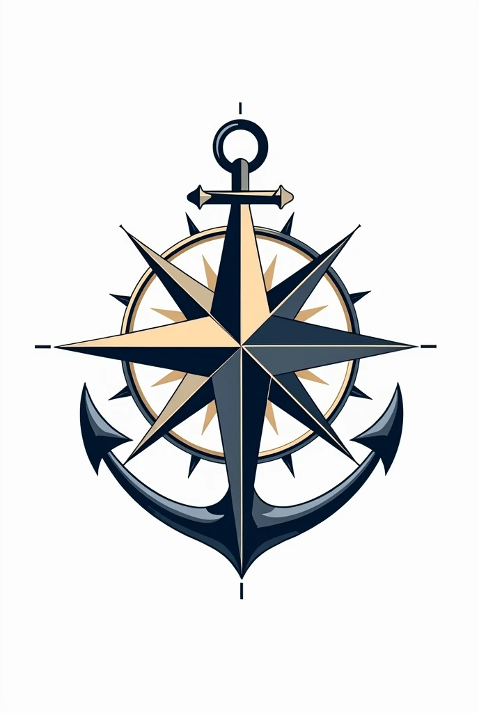 Make me a Merchant Navy logo in the shape of a compass inside a compass with a white background
