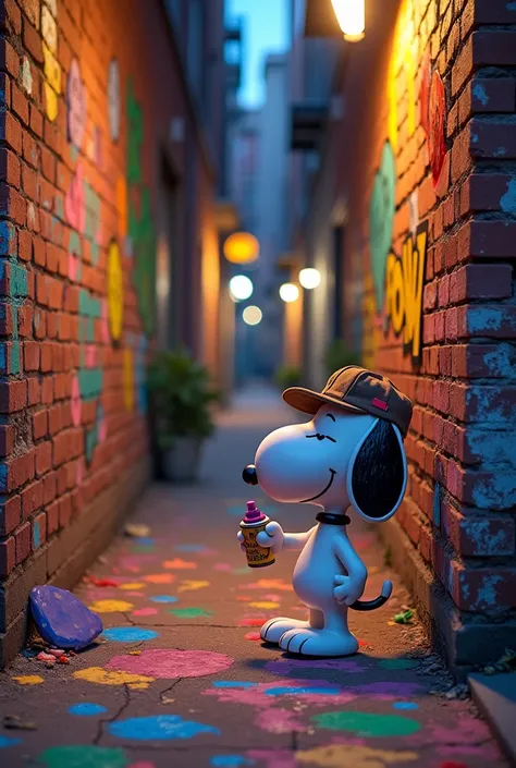 Snoopy doing graffiti 