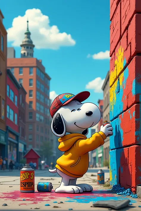 Snoopy doing graffiti 