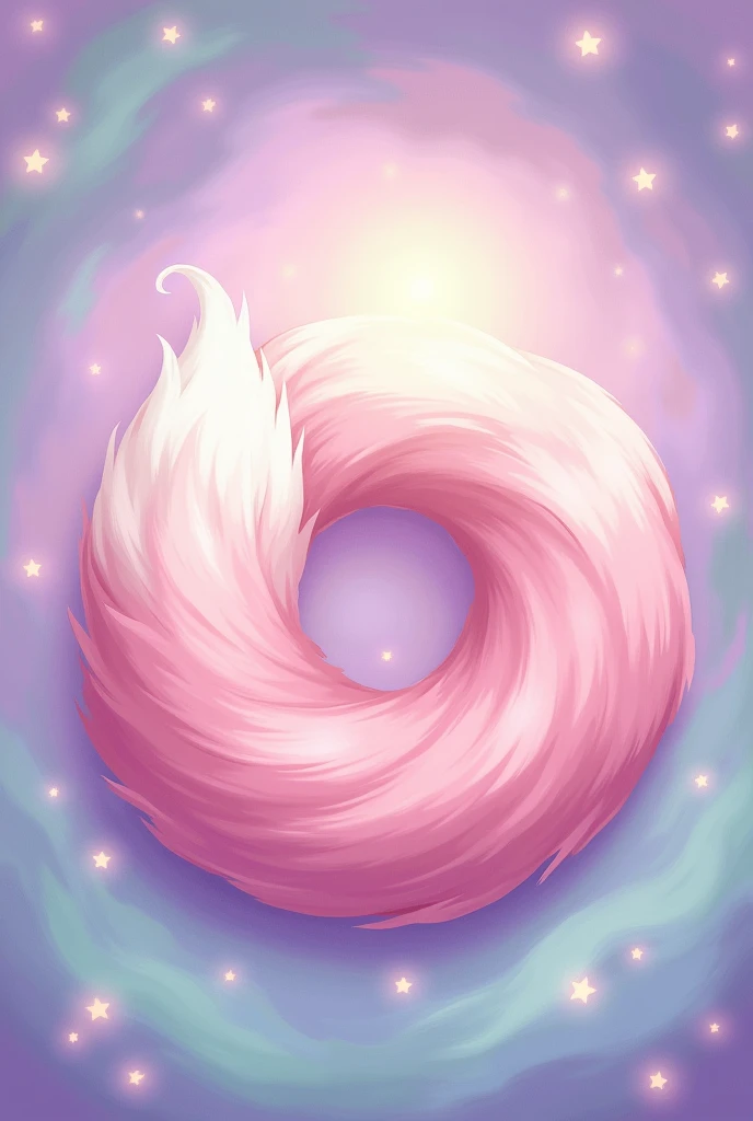 Circle with only one pink anime fox tail