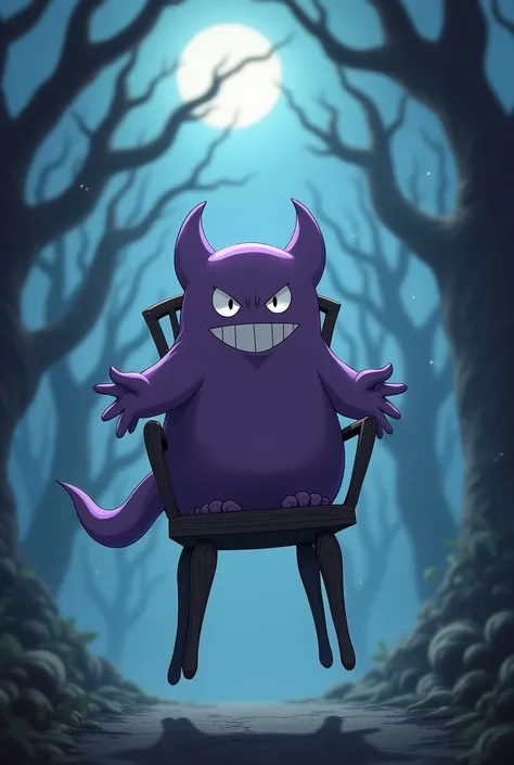 Gengar Pokémon levitating a chair
