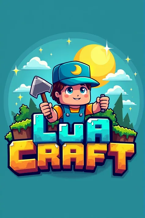 A logo for a Minecraft server named "Lua Craft"
