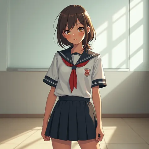 huge, girl, school uniform