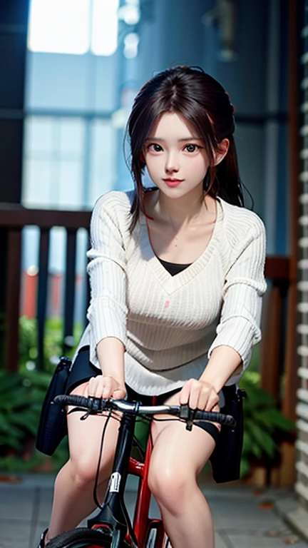 Girl riding a bicycle