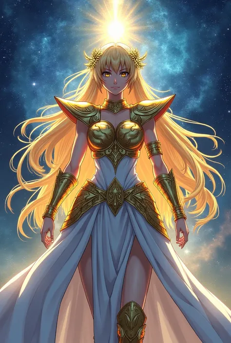 Image of the goddess Athena according to Saint Seiya 
