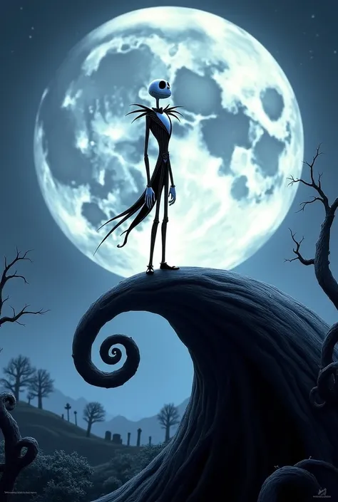 Jack Skellington full moon background 