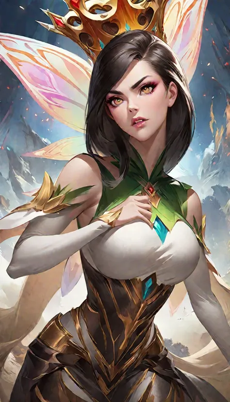 a woman with a fairy costume and a crown on her head, extremely detailed artgerm, artgerm detailed, style artgerm, style of artgerm, ! dream artgerm, artgerm lau, anime fantasy illustration, artgerm. anime illustration, in style of artgerm, artgerm and ate...