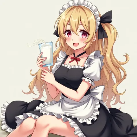 Milk maid anime girl open legs