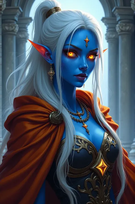 Fantasy Art, dnd art, role-playing art, wide shot drkfntasy, (masterpiece: 1.4) portrait, intense details, Very detailed, photorealistic, Best Quality, High resolution, glowing particle portrait a vedalken female (Fantasy Art, masterpiece, Best Quality: 1....