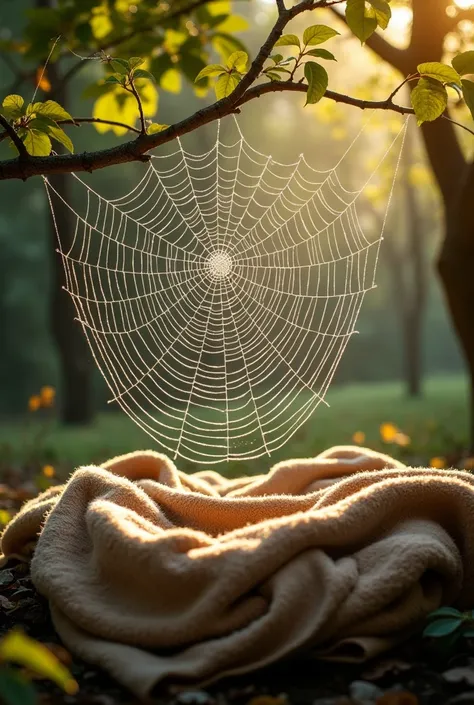 Spider web with blanket
