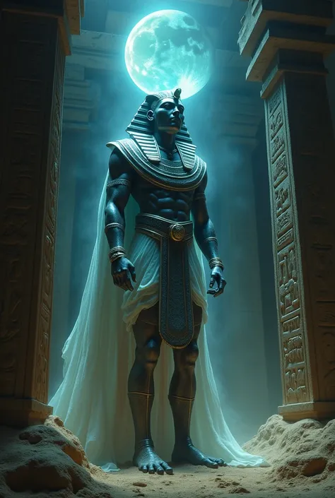 Egyptian God Khonsu with his scary aura