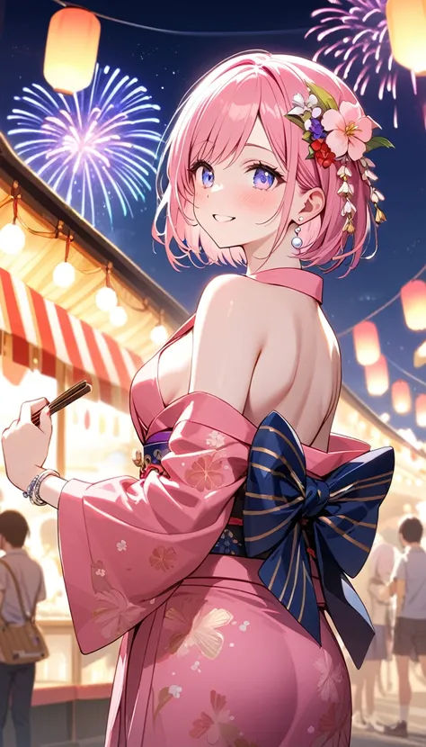 (1 girl), (Best Picture Quality, 8K, Masterpiece:1.3), (high school student:1.5), ((pink lob hair:1.1)), (bob cut), (swept bangs), (cute eyes, pupil black, iris skyblue, youthful face), (mole under right eye), (standard weight), (small breasts), (big hip),...